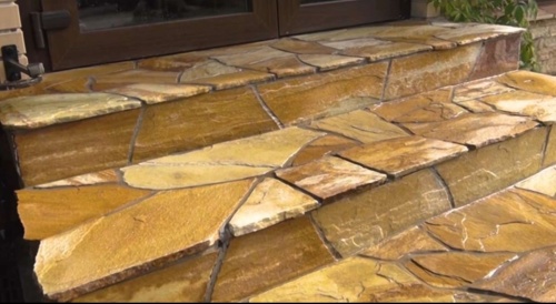 Плитняк златолит жёлтый золотистый для отмостки купить в Рязанской области