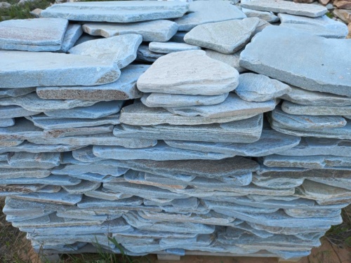 Плитняк златолит зелёный галтованный для цоколя купить в Рязанской области